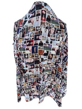 Jewish Museum Chantelle Joffee womens portraits scarf 36 sq rayon art to wear